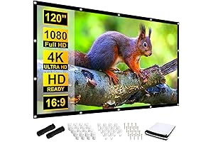 120'' White Projector Screen for Home Theater, Camping Party, Business