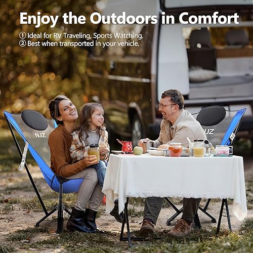 Miniatura 7 de Silla plegable de respaldo alto para uso en interiores y exteriores soporte cómodo, fácil instalación, silla portátil para el hogar, patio,