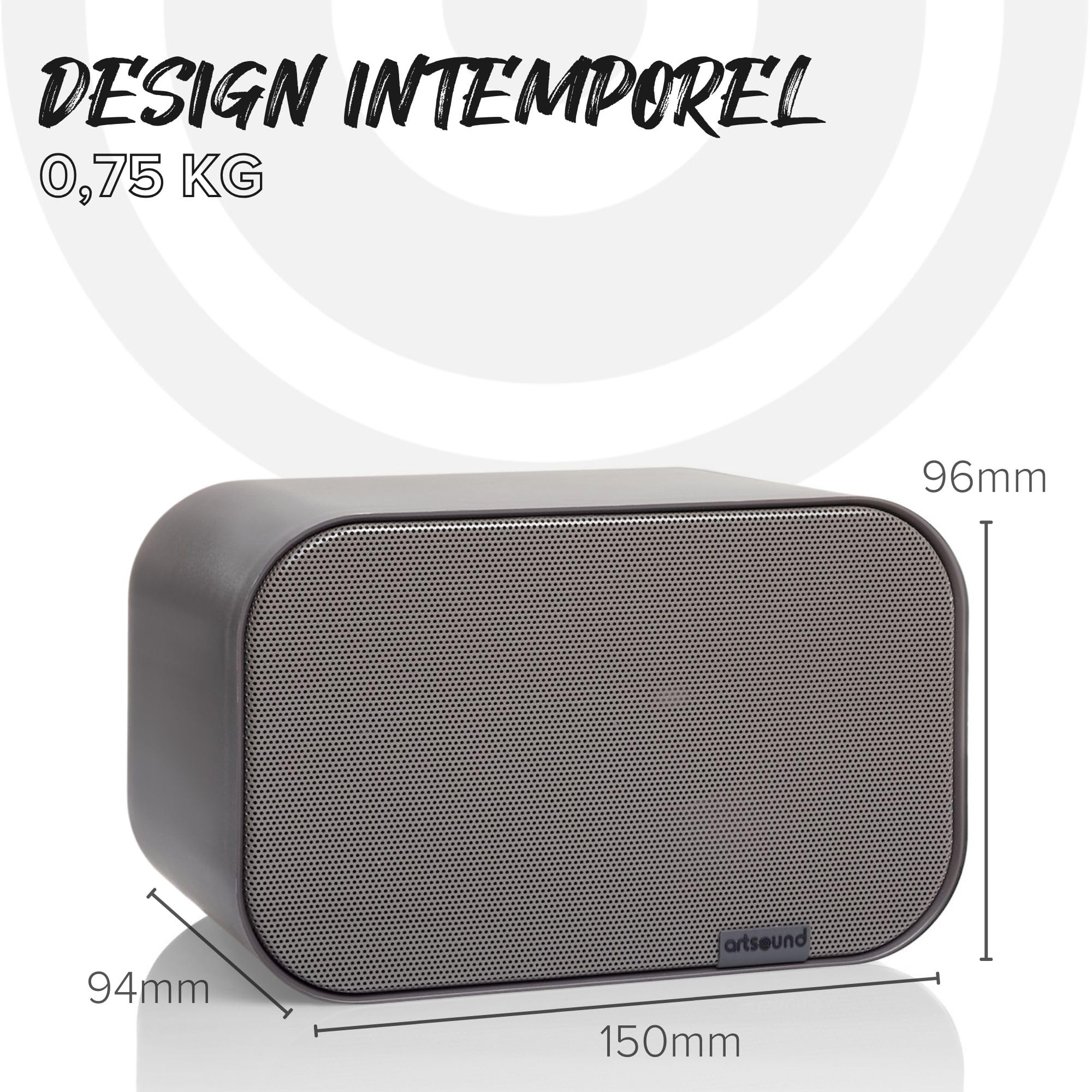 Artsound UNI30, Ensemble de 2 enceintes passives, enceinte HiFi 2 voies, 20-60 watts, support Artsound UNI30, Ensemble de 2 enceintes passives, enceinte HiFi 2 voies, 20-60 watts, support