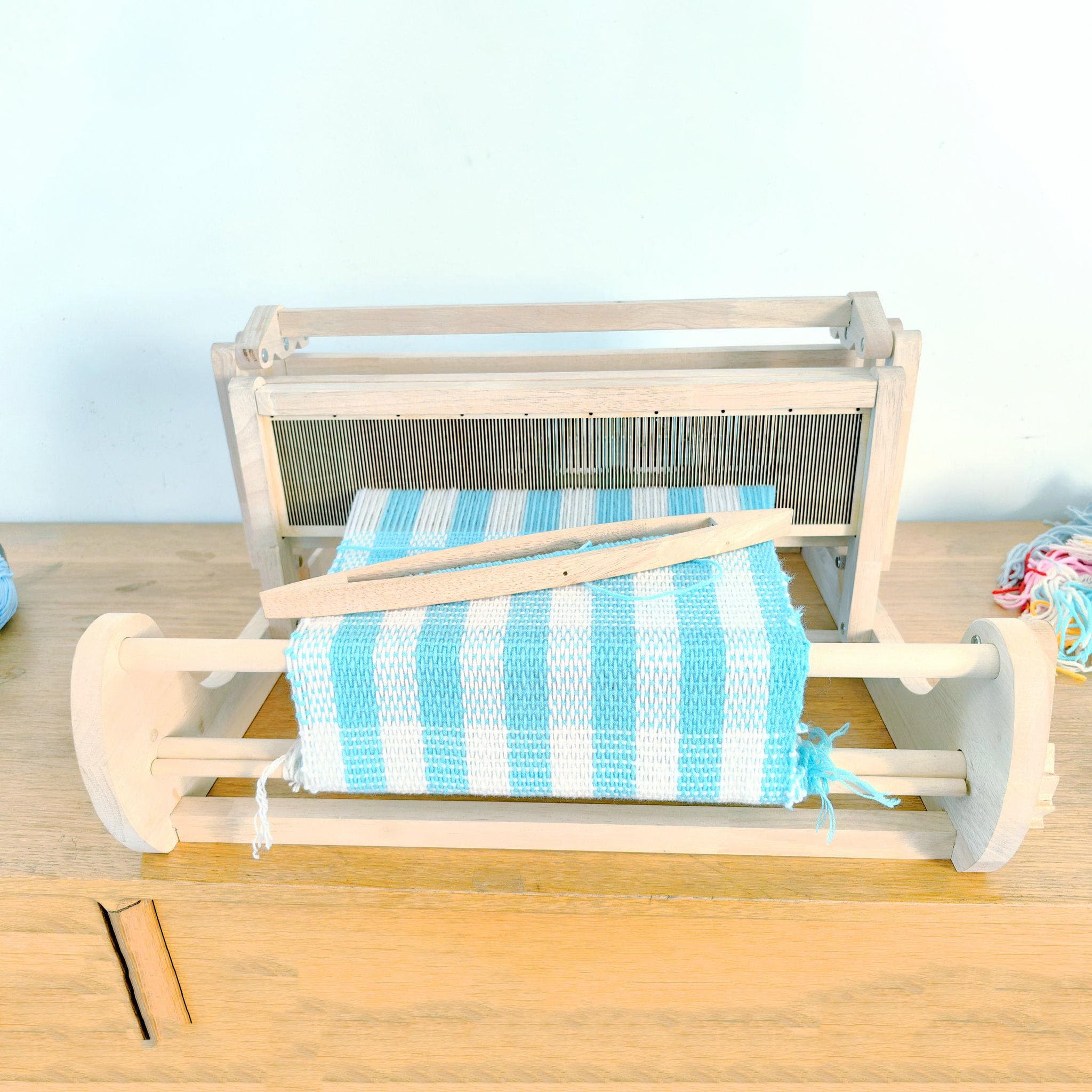 Webmaschine Massivholz Handwebstuhl DIY Set mit 30cm Maximaler Webbreite, Glatte Oberfläche für Teesitze, Untersetzer, Platzsets, Stoffbeutel