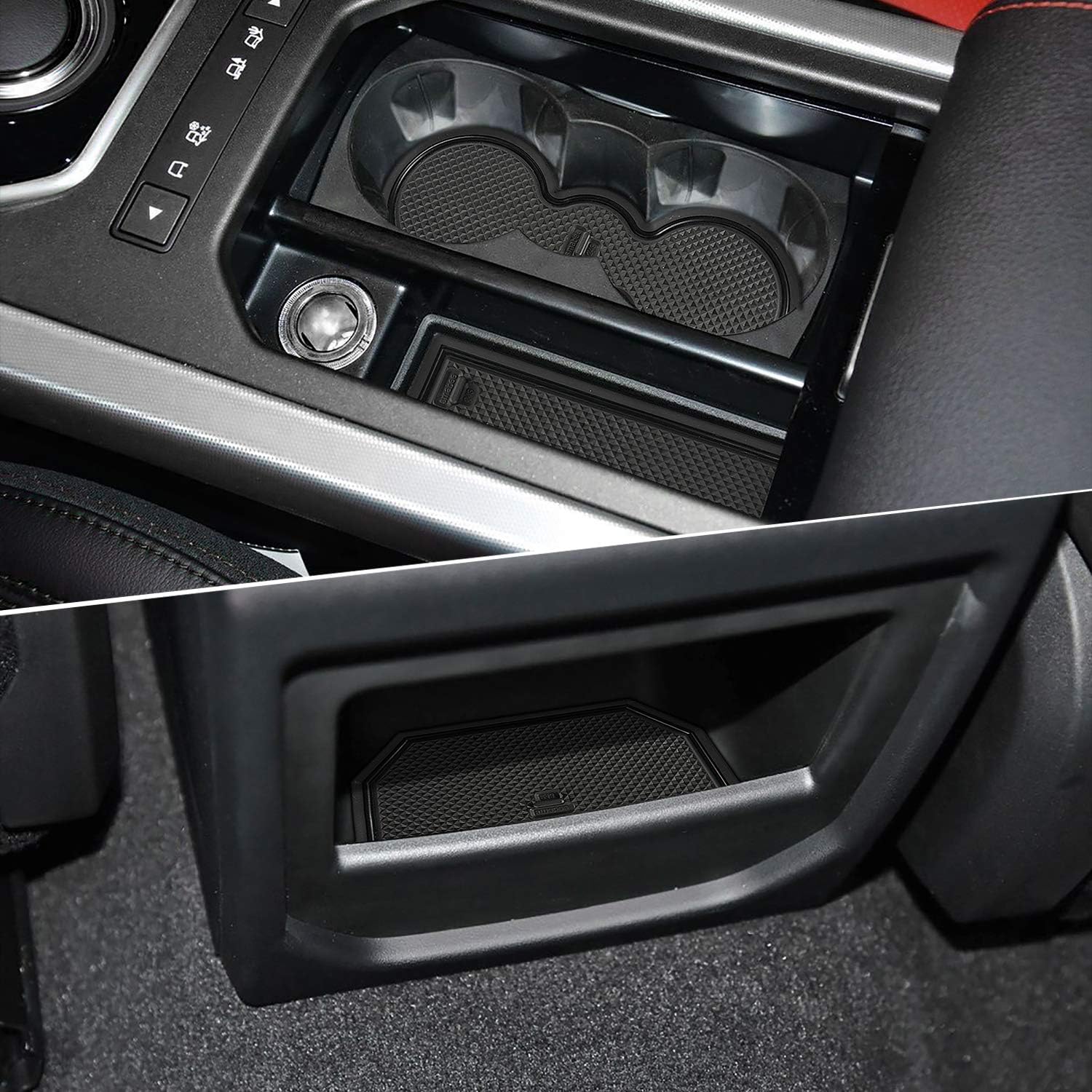 KOLOME For Evoque 12-18 Non-Slip Car Mat Interior Door,Cup,Arm Box,Storage Ati Dust Mat (Pack of 8) (Black)