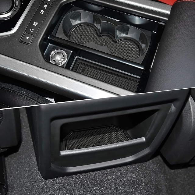 LITTOU KOLOME For Evoque 12-18 Non-Slip Car Mat Interior Door,Cup,Arm Box,Storage Ati Dust Mat (Pack of 8) (Black)
