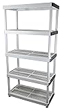 HDX 36” x 72” 5-Tiered Ventilated Plastic Storage Shelving Unit w/ Raised Feet and Tool-Free Assembly