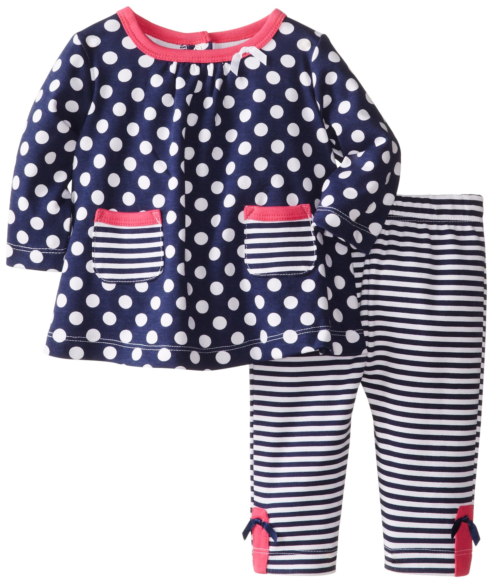 Offspring - Baby Apparel Baby-Girls Newborn Dot Mix Tunic and Legging Set