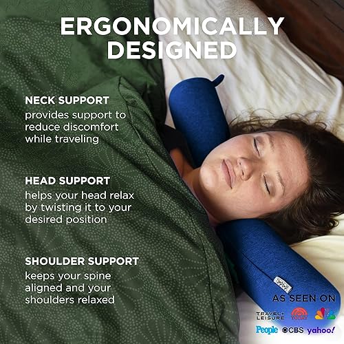 Vista 60 de Dot&Dot Almohada de viaje para niños de espuma viscoelástica para aviones, almohadas de cuello para niños para viajes, dormir, almohada de avión