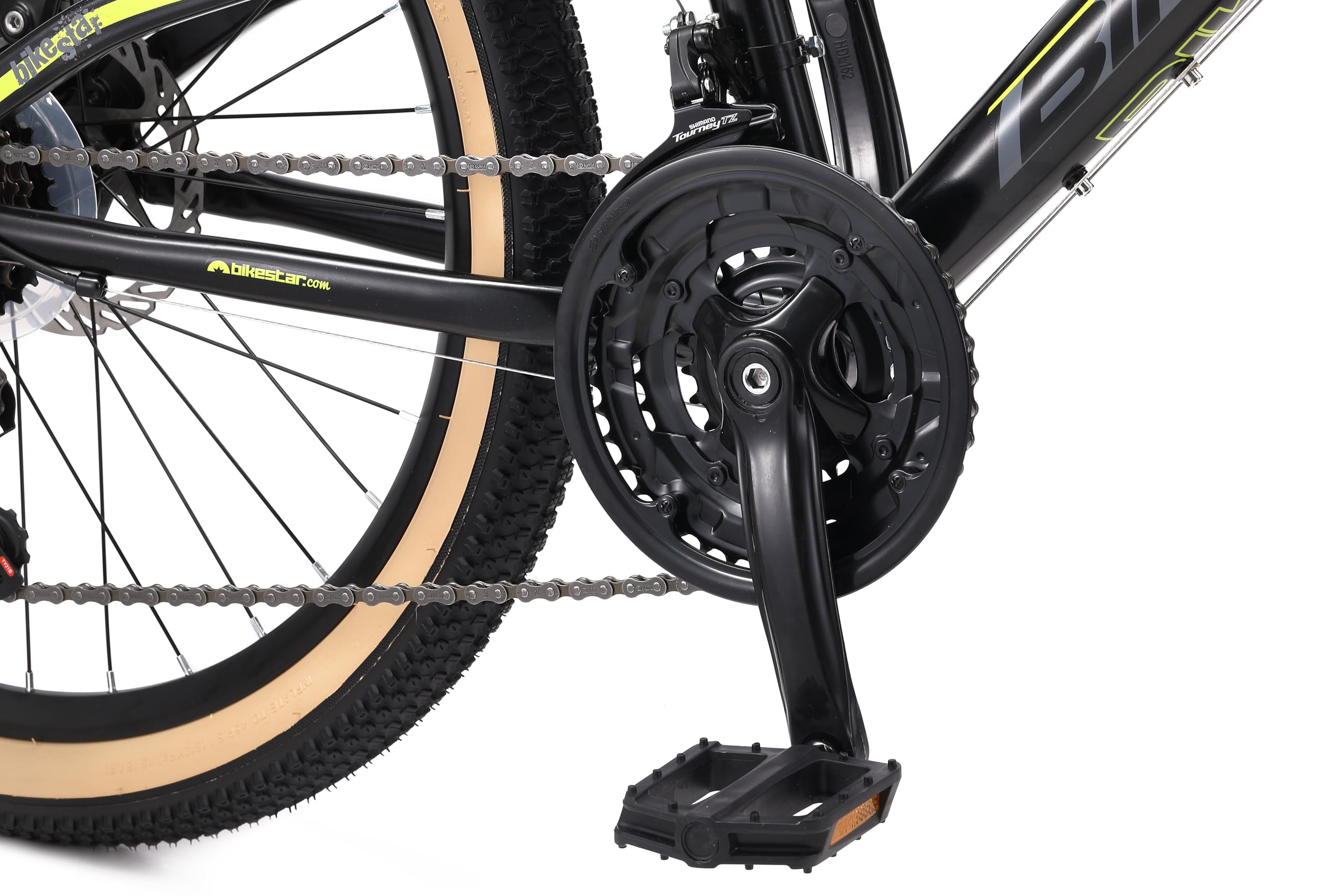 BIKESTAR Bicicleta de montaña de Aluminio Bicicleta Juvenil 24 Pulgadas de 10 a 13 años | Cambio Shimano de 21 velocidades, Freno de Disco, Horquilla de suspensión | niños Bicicleta