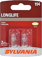 Sylvania 194 Long Life Miniature Bulbs - 2 Pack for License Plate, Trunk, Cargo Lights - Durable OEM Quality Replacement