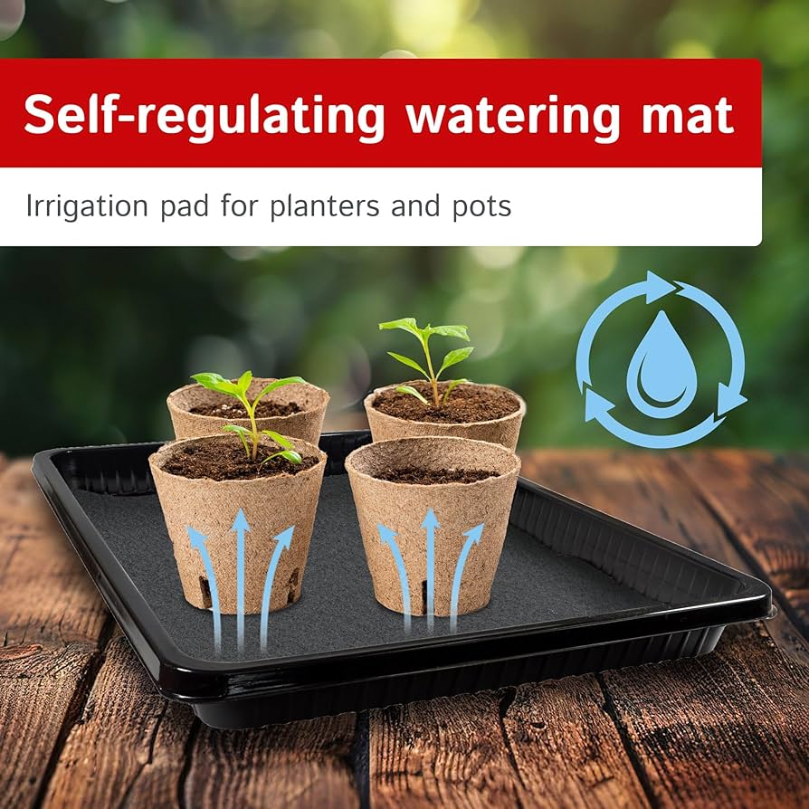 Miokycl Tappetino Per Irrigazione Automatica Delle Piante In Feltro 1,2x1m, Spesso 3mm, Con 10 Etichette - Ideale Per Vacanze E Idroponica