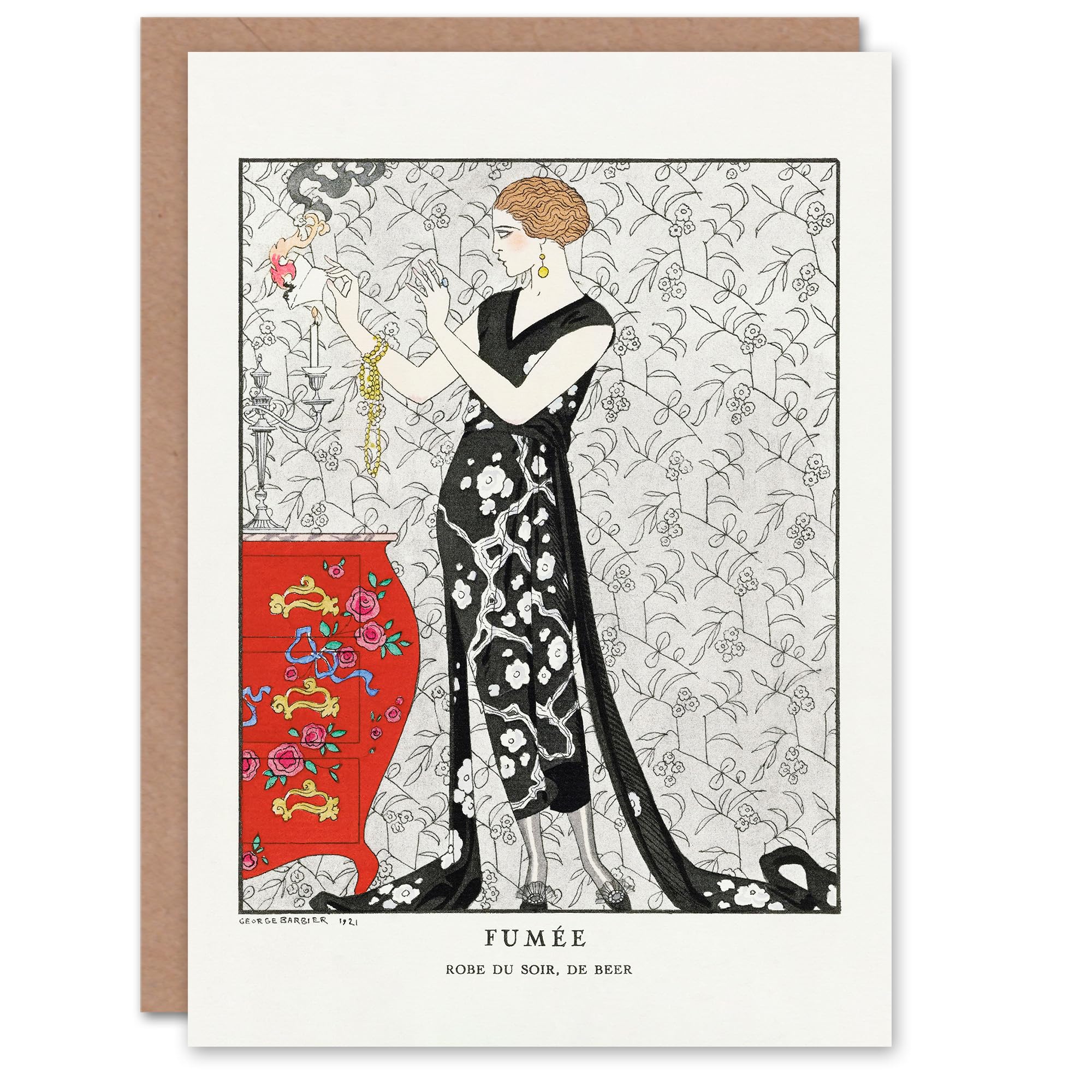 Artery8 George Barbier Art Card Smoke Vintage Fashion Advert