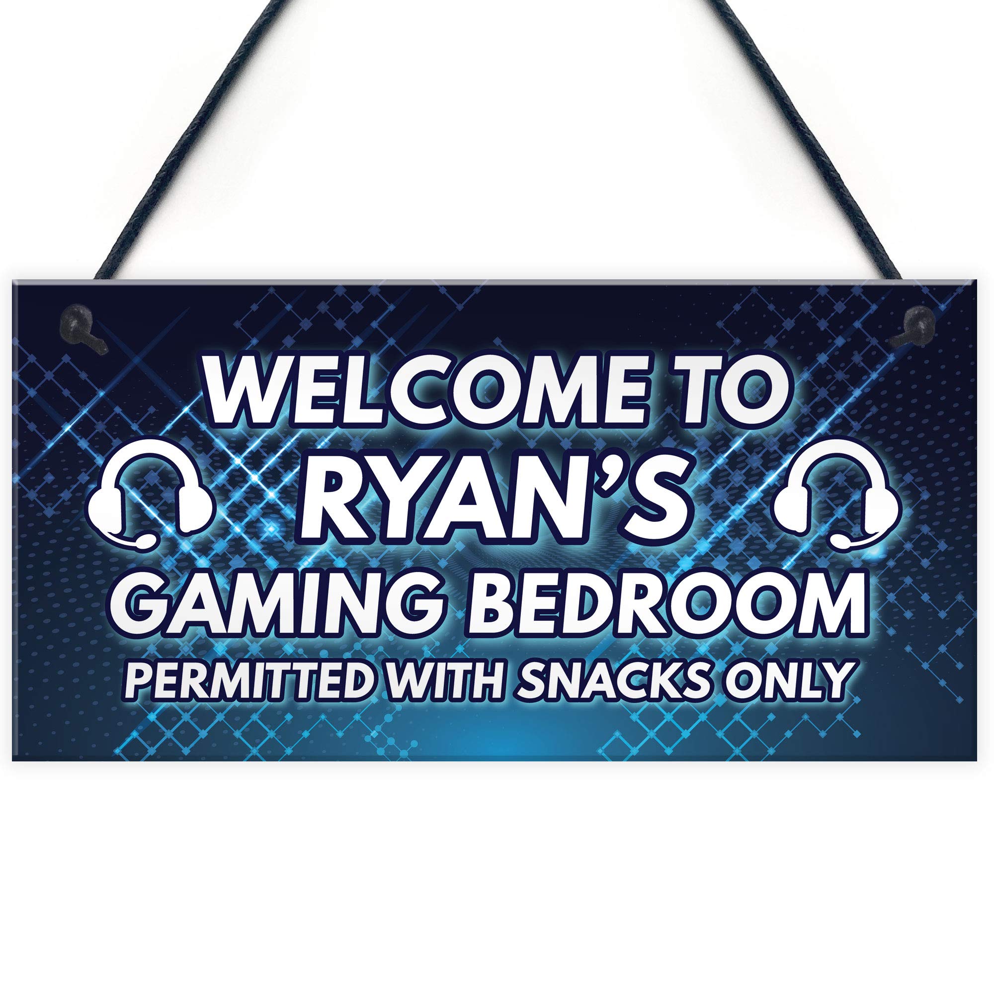 Neon Effect Gaming Sign To Hang Games Room Boys Bedroom PERSONALISED Gamer Gift