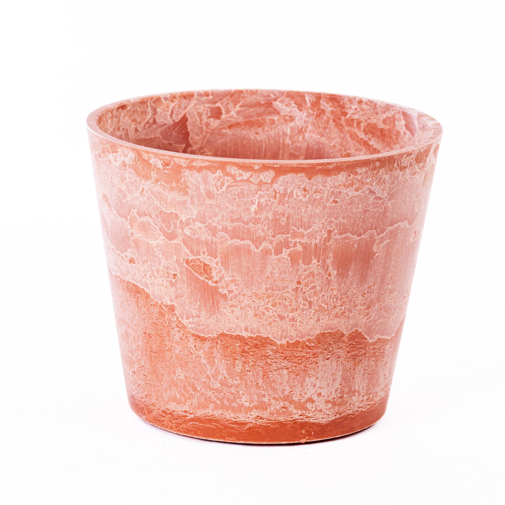 Garden Gear Terracotta Caesar Marble Effect Plastic Planter In Frost & Weather Resistant With Pre-Drilled Drainage Holes (50Cm Pot X1)