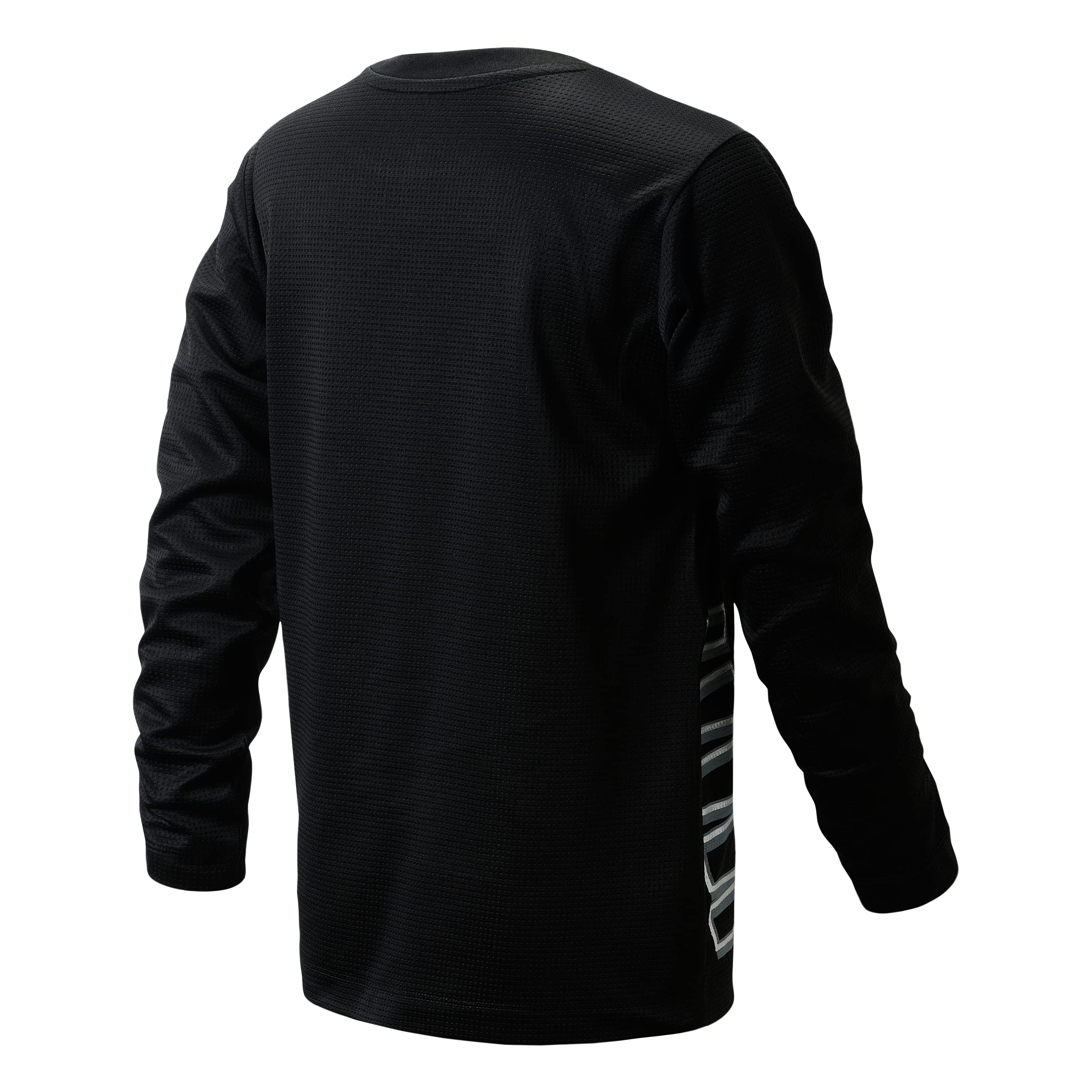 New Balance Boys' T-Shirt - Thermal Waffle Knit Long Sleeve Shirt (Size: 4-20), Size 14/16, Black