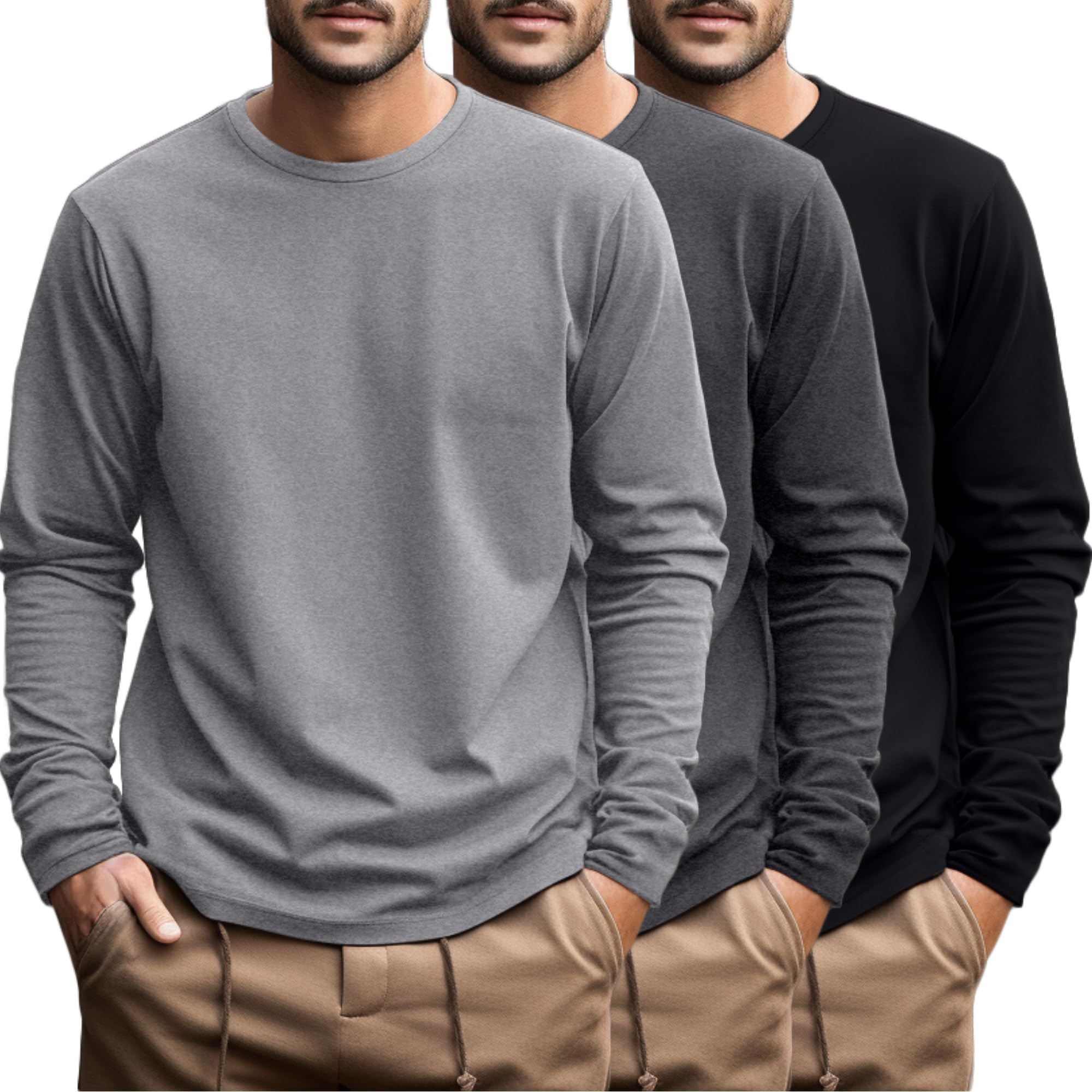 Ficerd 3‑Pack Long Sleeve Tee