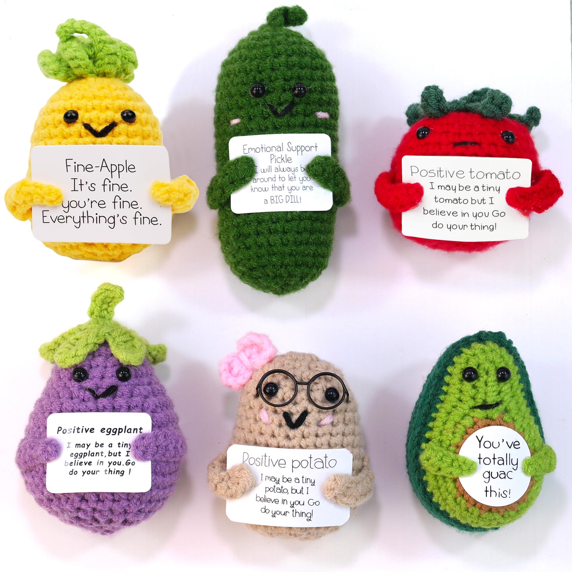 QNNEFF 6PCS Positive Potato Cute Emotional Support Pickle Funny