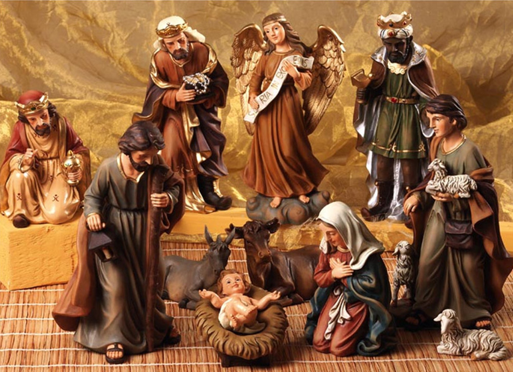 Weihnachten Idee: Weihnachtskrippen aus 11 Figuren bis zu 20 cm hoch