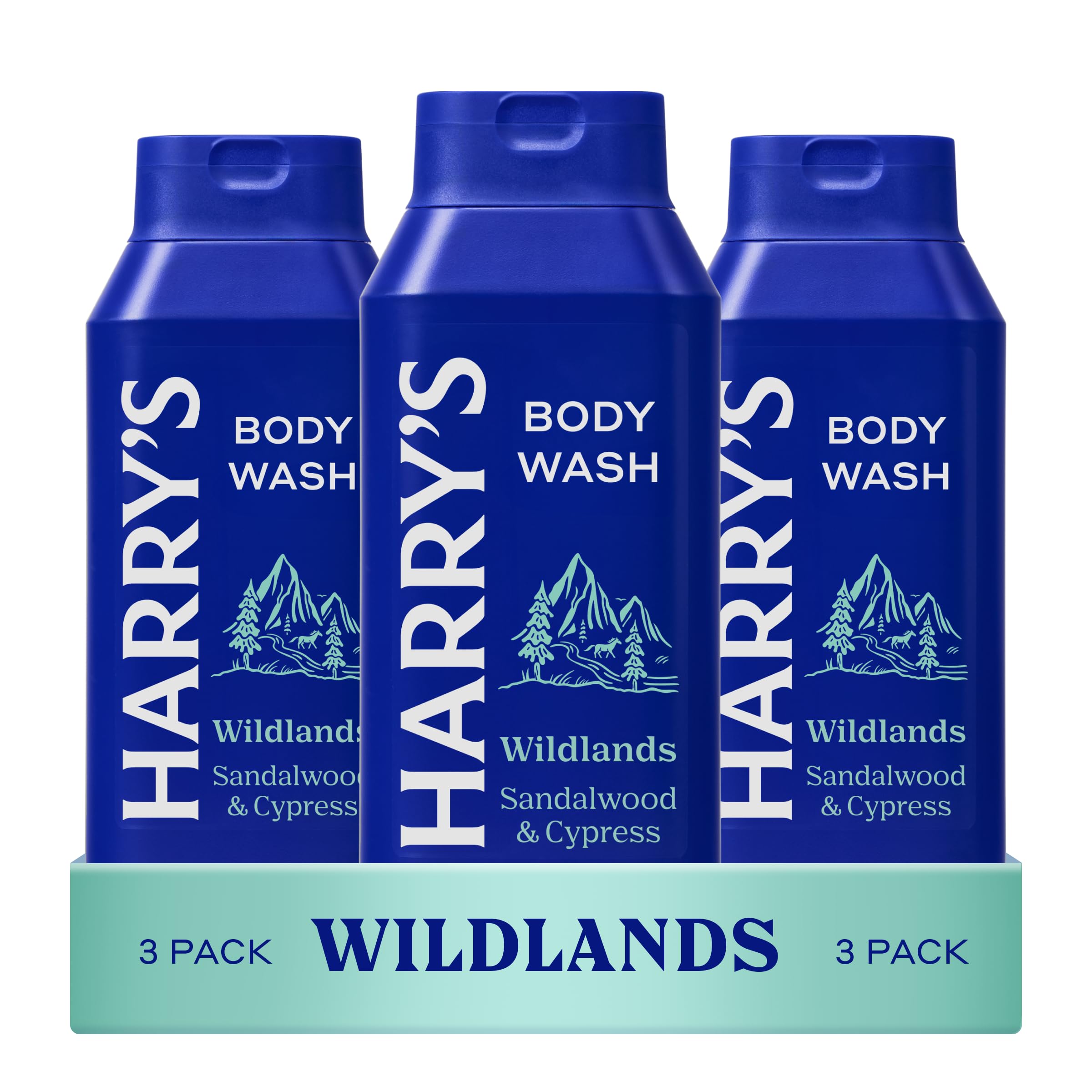 Harry’s Men’s Body Wash, Wildlands Scent, 532ml x 3 Pack, Shower Gel for Men, No Parabens, Sulfates or Dyes