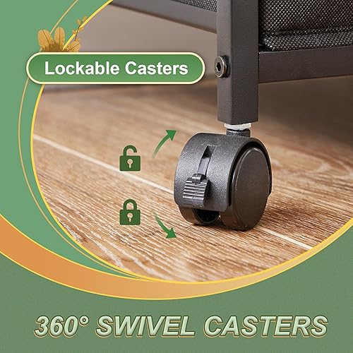 Miniatura 7 de VECELO Soporte móvil para impresora rodante con cajón, archivador vertical de tela para estante que se adapta a tamaño A4 o carta para oficina en