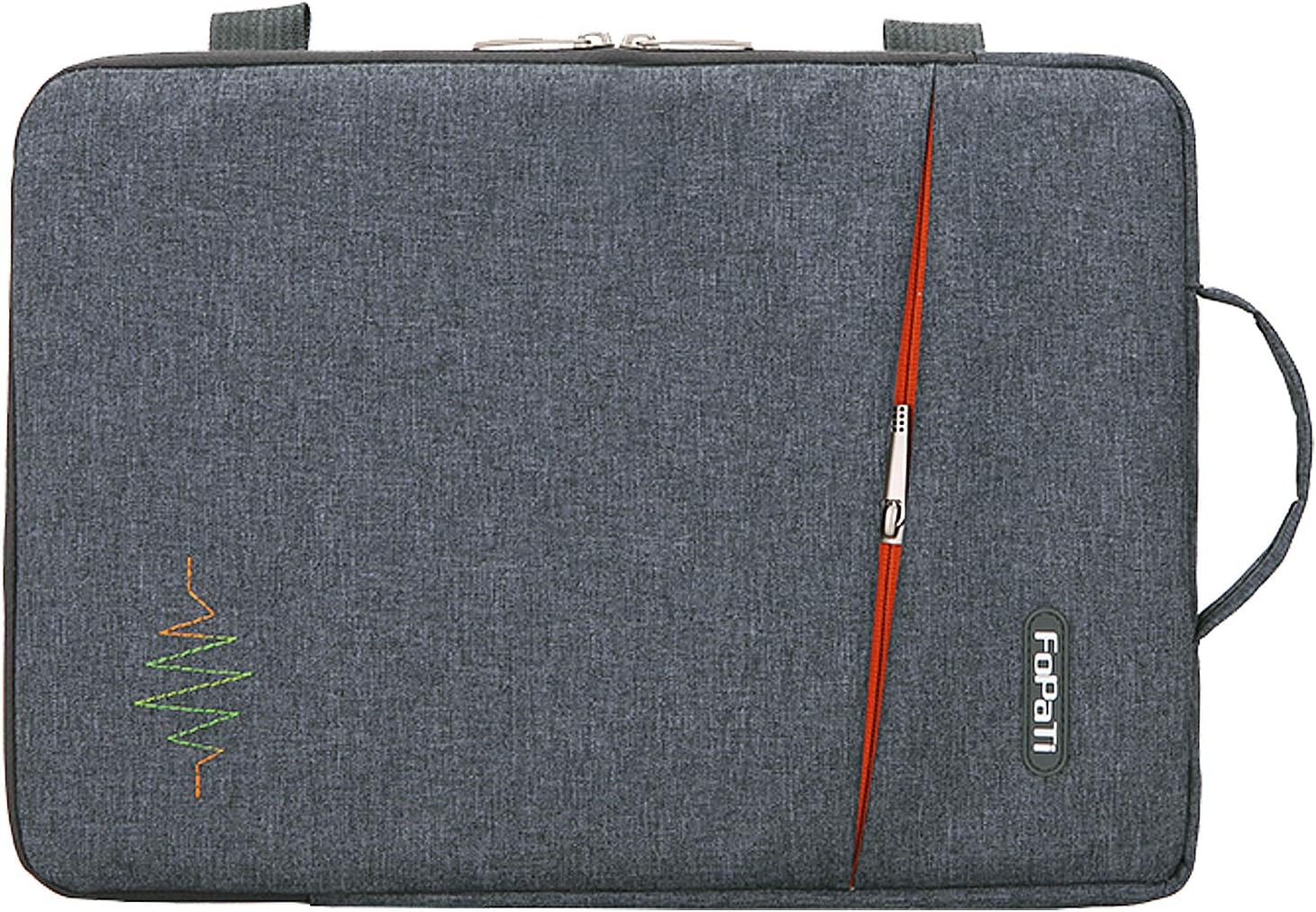 FOPATI 15.6 Inch Laptop Sleeve Vertical Pouch Slipcase Shoulder Bag Messenger Bag for ASUS X551MA/ P-Series, Dell Inspiron 15, Acer Aspire E 15, HP Pavilion 17 Chromebook Protective Bag,Grey