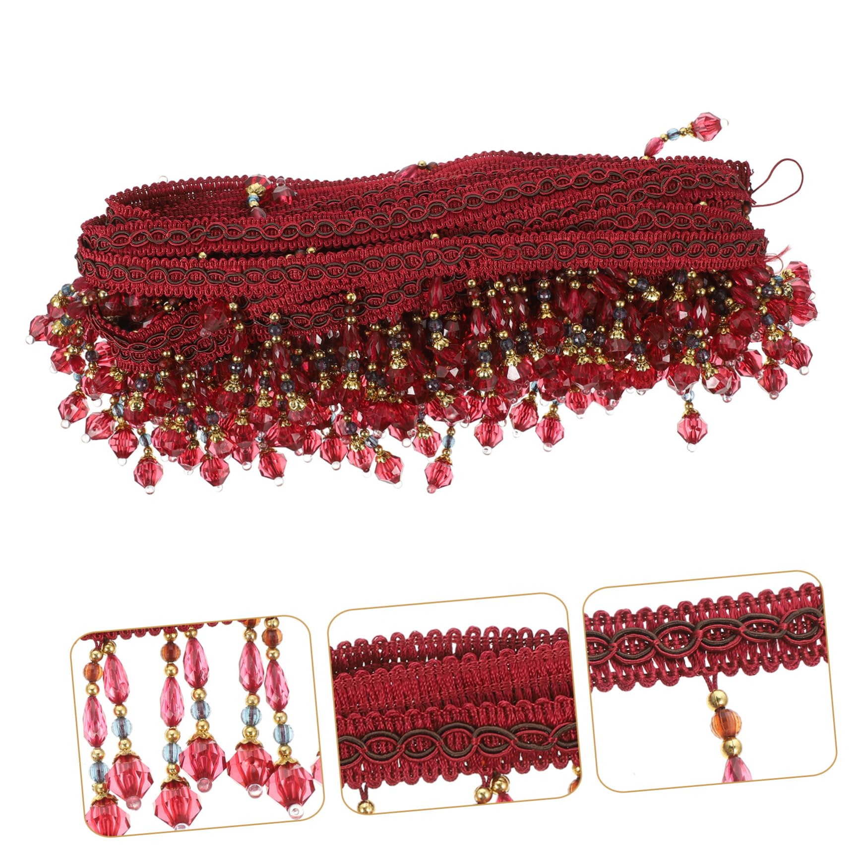 OSALADI Frange à Perles pour Rideaux Accessoire Décoratif pour Rideaux DIY Mètres