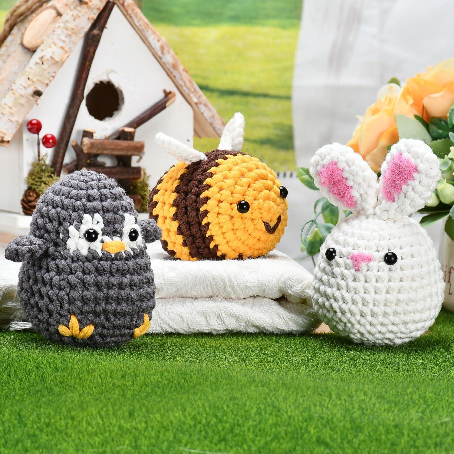 Kit Uncinetto Principianti Amigurumi con Video Tutorial Set Crochet Animale Carino