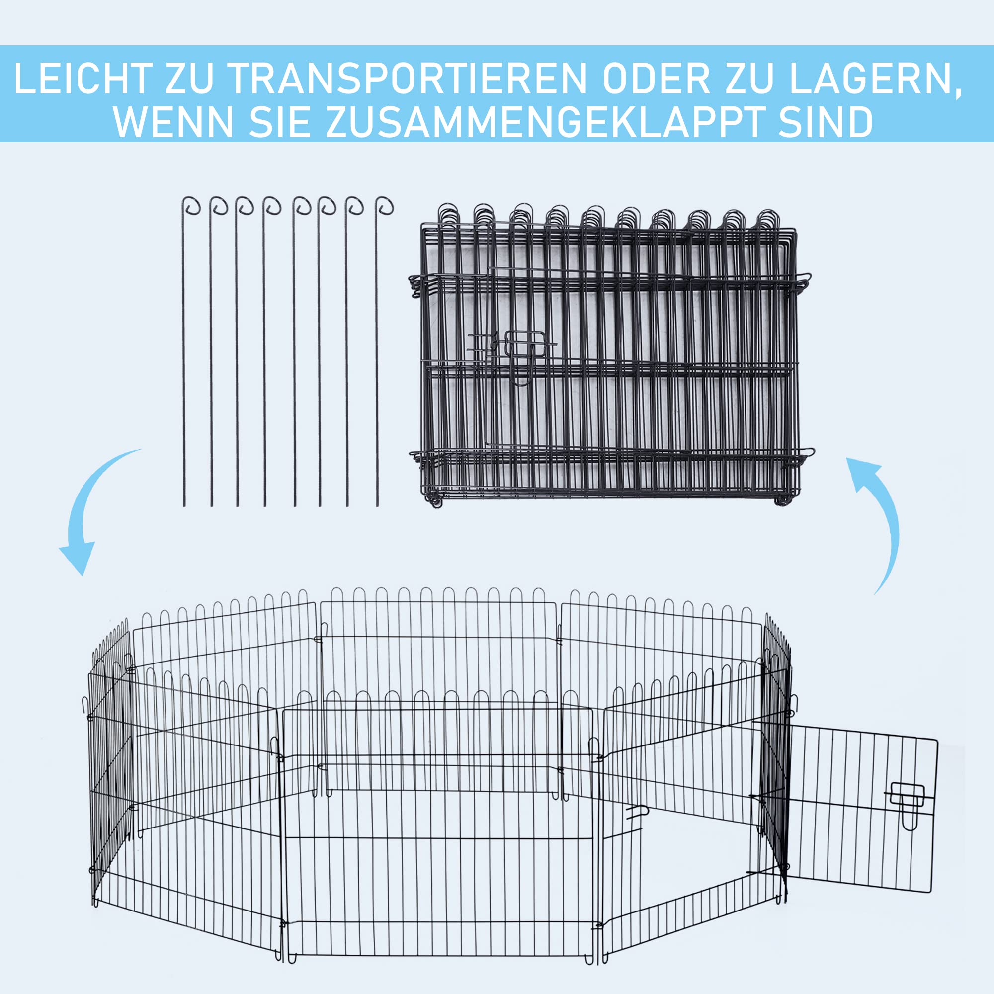PawHut® Welpenauslauf Welpenzaun Laufstall Freilaufgehege Welpengitter Maße: 71x61cm