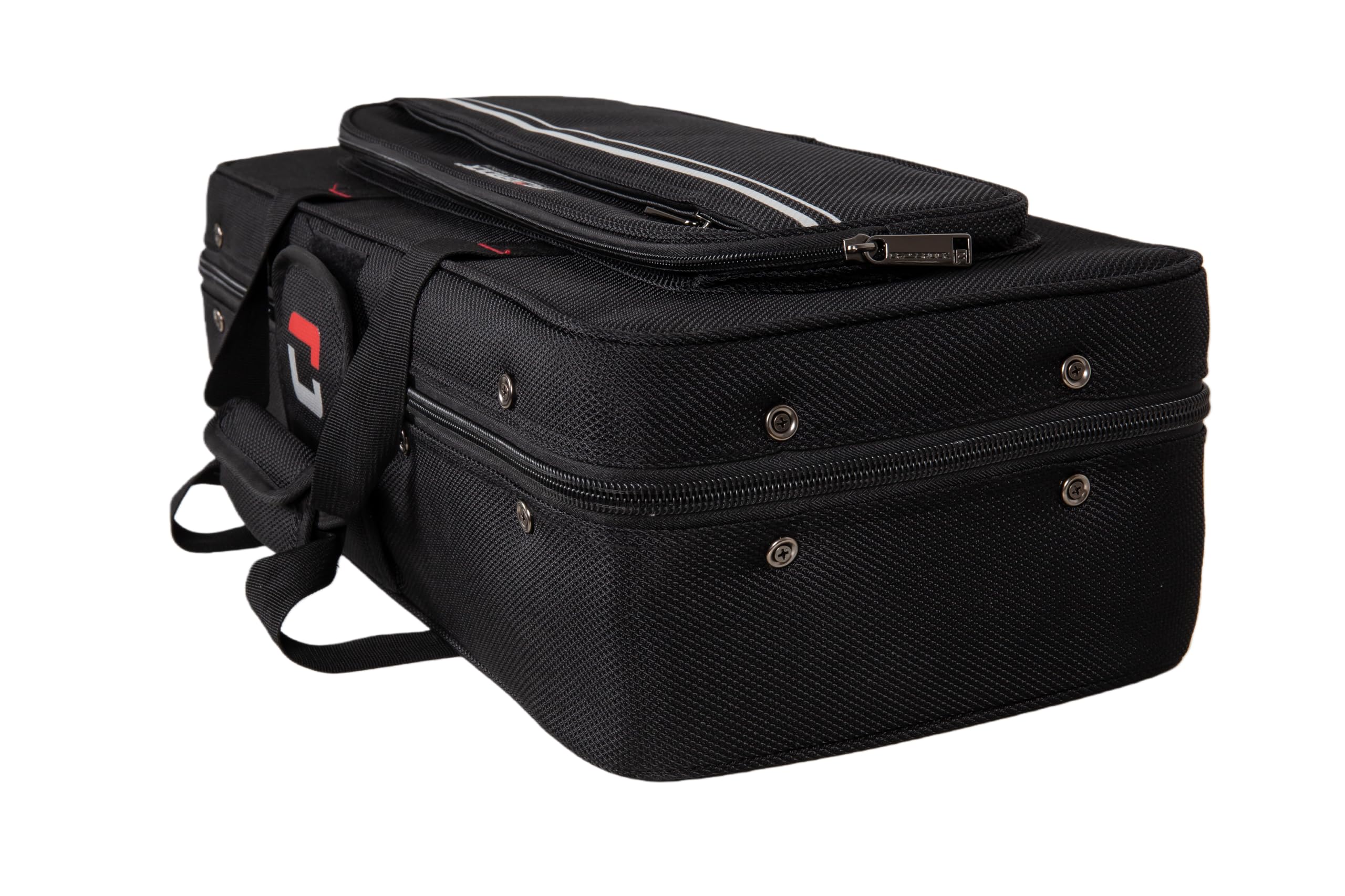 Crossrock Funda de espuma para saxofón alto | Bolsa ligera negra con tela moderna, interior de felpa y compartimentos de almacenamiento (CRP300ASBK-R)