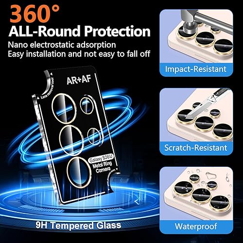 Vista 1228 de para Samsung Galaxy Z Flip 7 Protector de Lente de Cámara, Cubierta de Lente de Vidrio Templado con Anillo de Metal Individual, [Fuerte Adhesión] 1