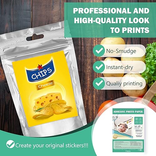 Miniatura 9 de Papel fotográfico autoadhesivo de 8.5 x 11, adhesivo fotográfico brillante para impresora de inyección de tinta, paquete de 100 unidades a granel,
