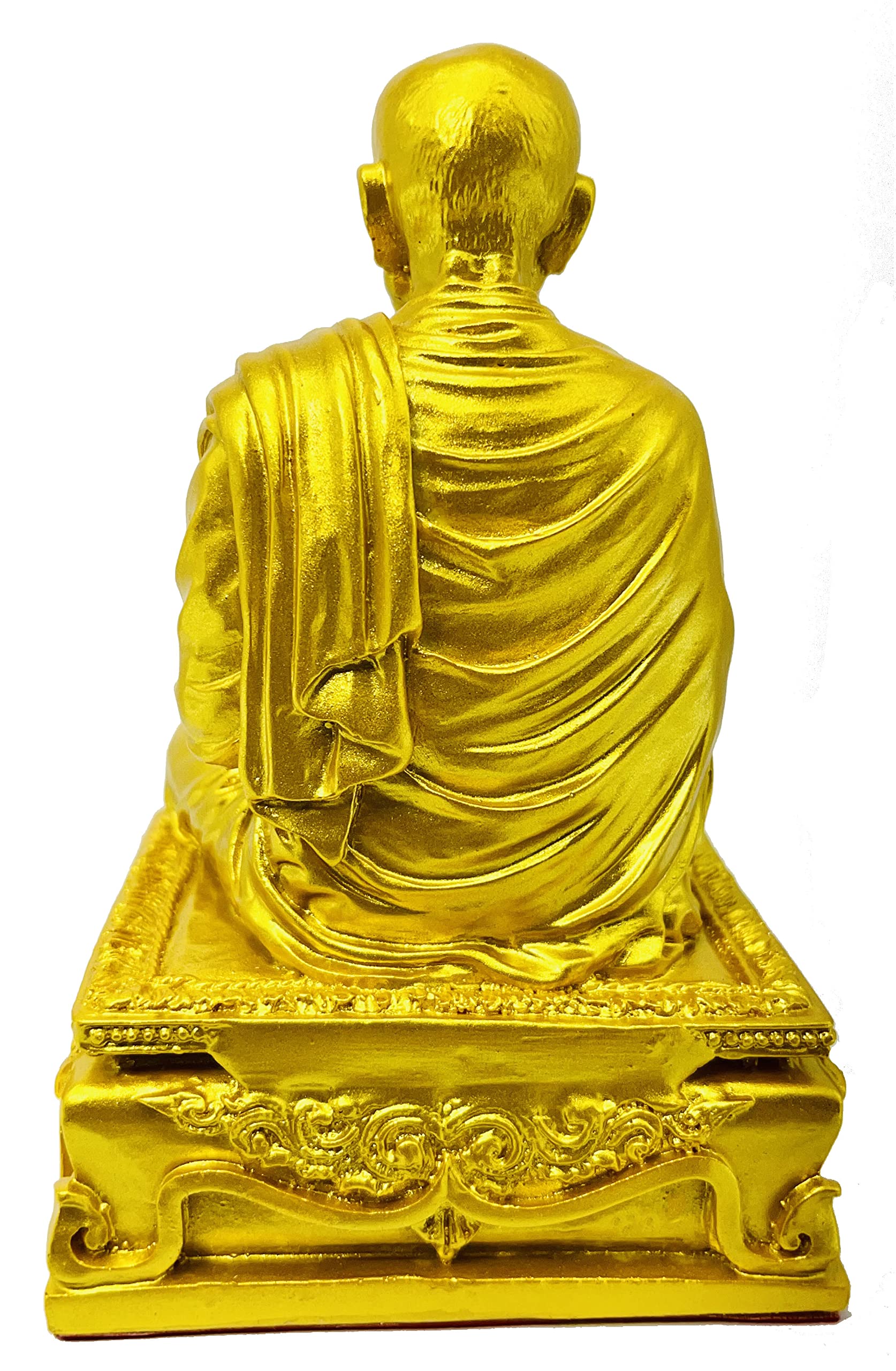 BUDDHO Somdej Toh - Estatua de Buda de 5 pulgadas de alto, budista tailandés, estatua de Buda tailandés, decoración de habitación, regalo pequeño de oficina (dorado)