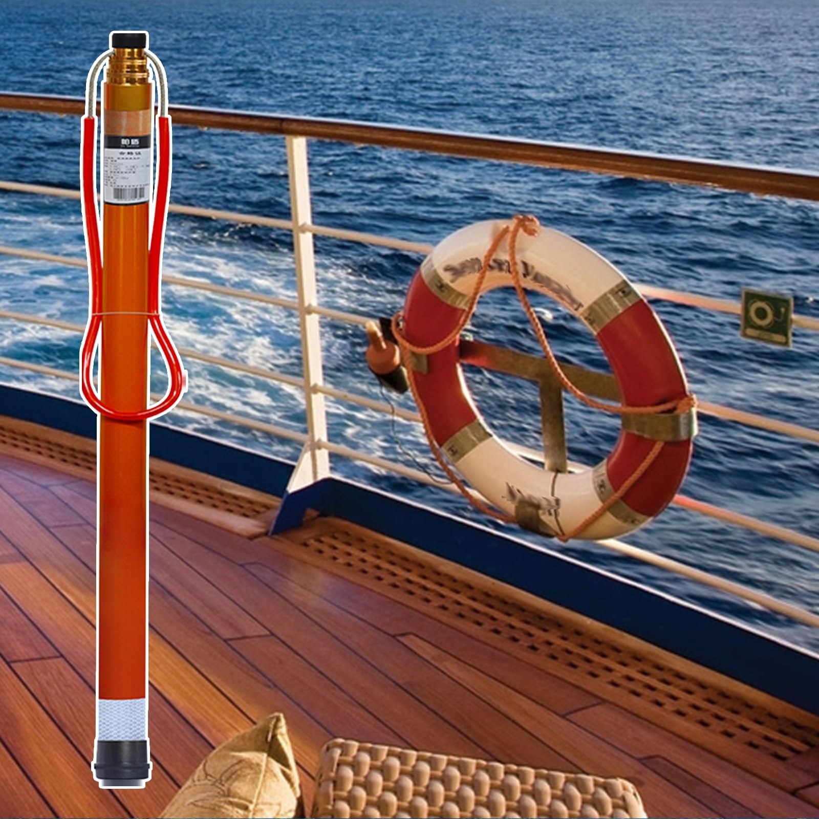 JKJZSALJ Rescue Pool Pole,Telescoping Fiberglass Rescue Pole With Safety Hook, 4.5-6.5M Lifesaving Tool For Drowning Prevention, Luminous Reflective Sign For Pool Safety,Orange,450cm/177in/14.8ft