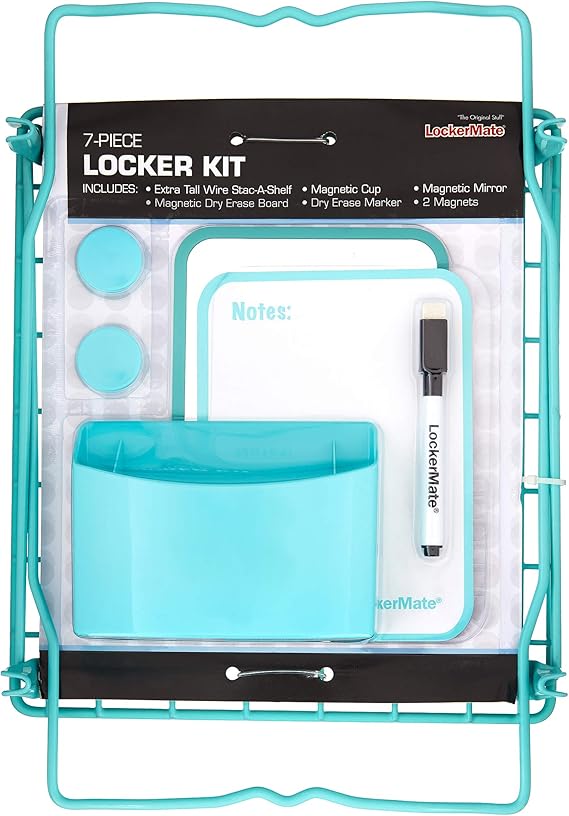 LockerMate 7Piece Locker Kit, Wire StacAShelf, Dry Erase Board