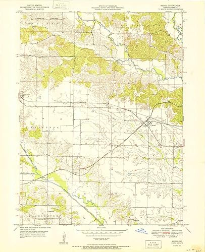 Medill MO topo map, 124000 Scale, 7.5 X 7.5 Minute, Historical, 1951, 27 x 21.9 in