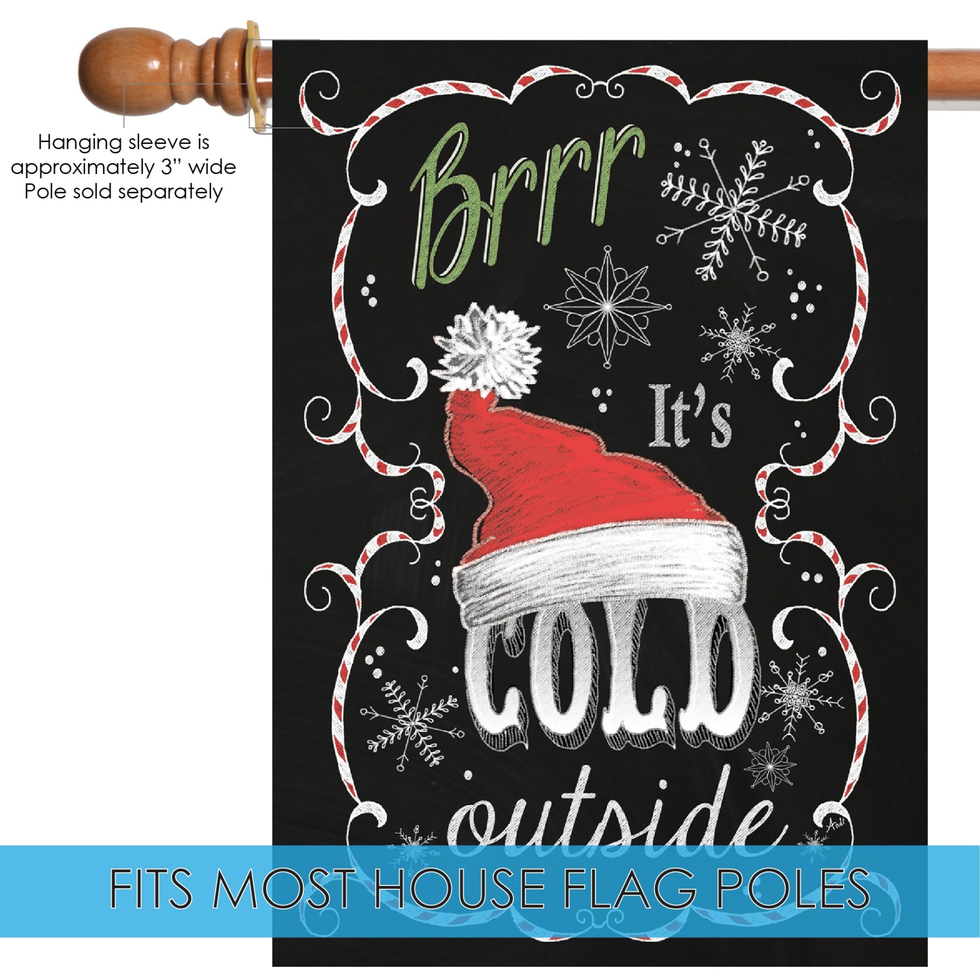 Toland Home Garden It Cold Outside Deko-Fahne für den Winter, 71,1 x 101,6 cm