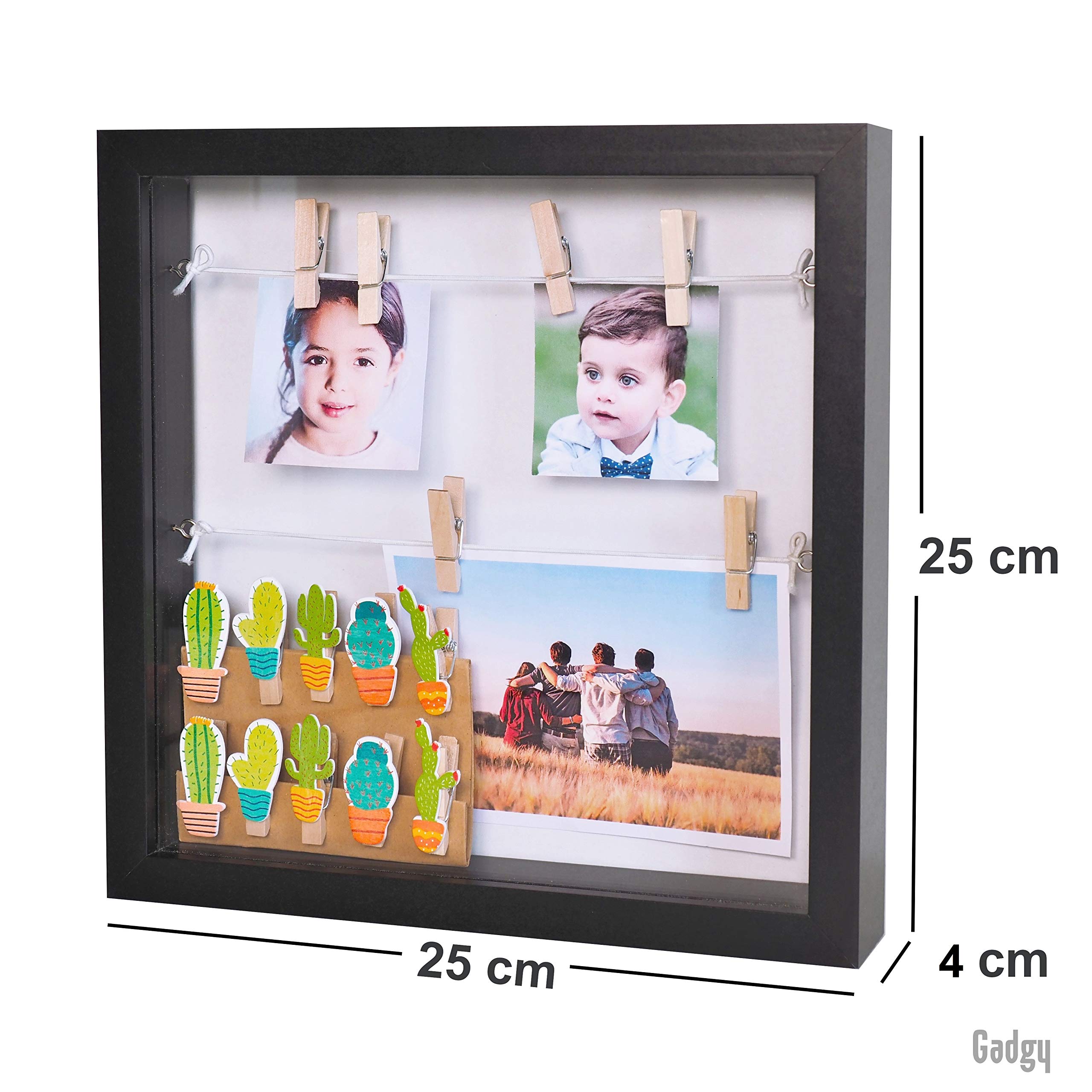 Buy Gadgy Shadow Box Frame with 18 Clips 10 x 10 Inch. Picture Box