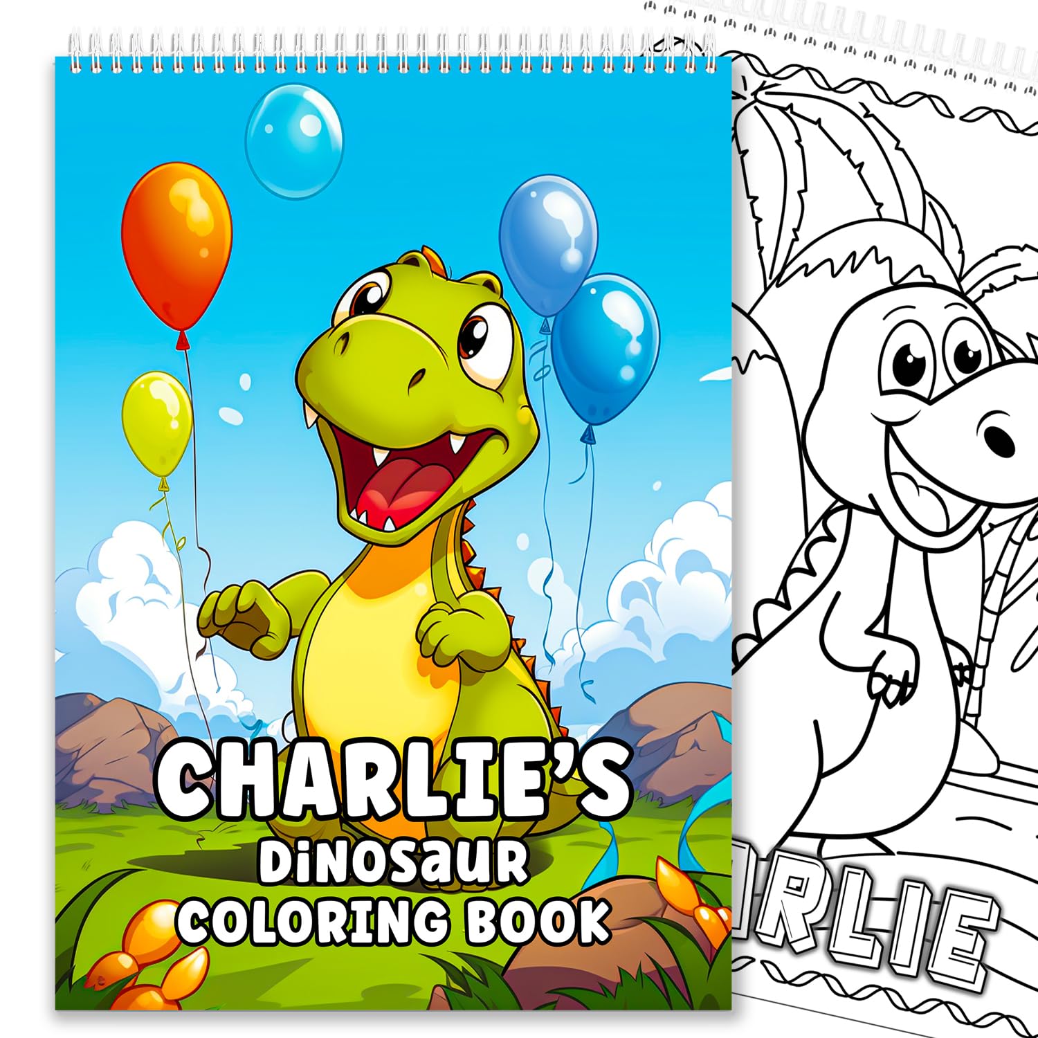 COACO Personalized Coloring Books for Kids, Custom Name on Every Page (32 Pages), Screen-Free Travel Activity for Toddlers, Great Birthday Gift for