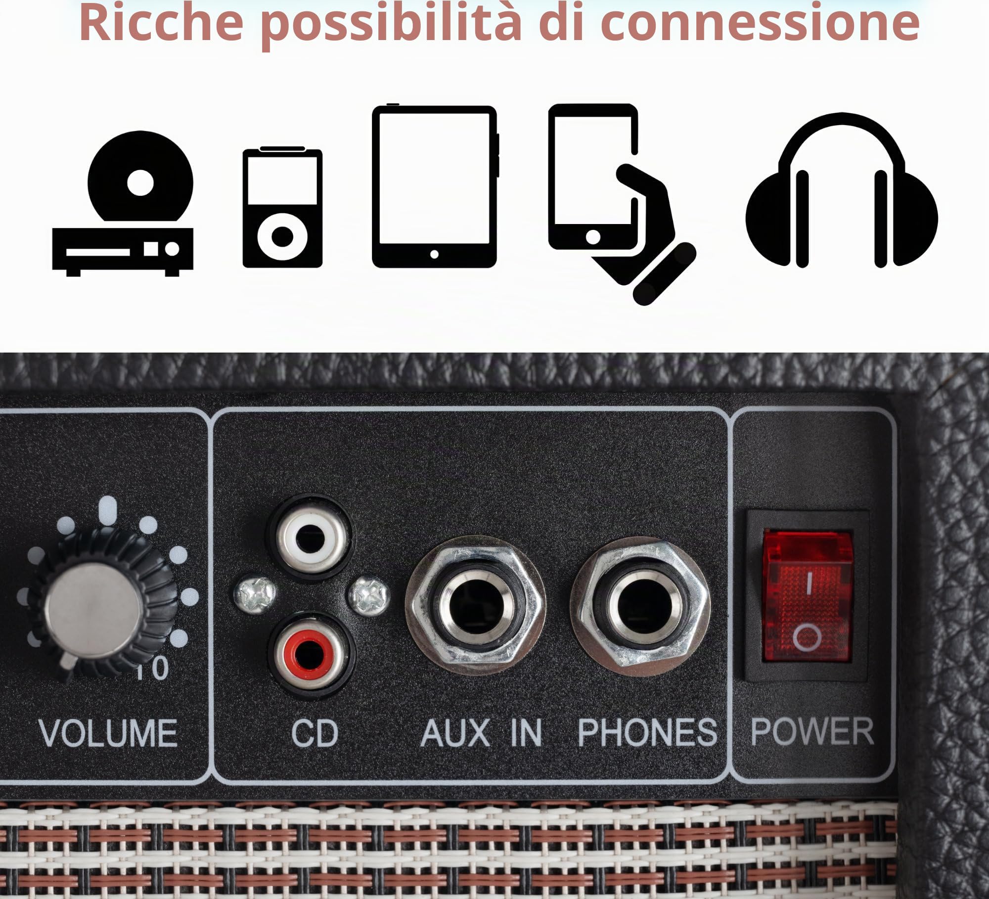 Rocktile Scream 15 Amplificatore per chitarra Mini combo 15 watt 2 canali AUX equalizzatore 3 bande cuffie