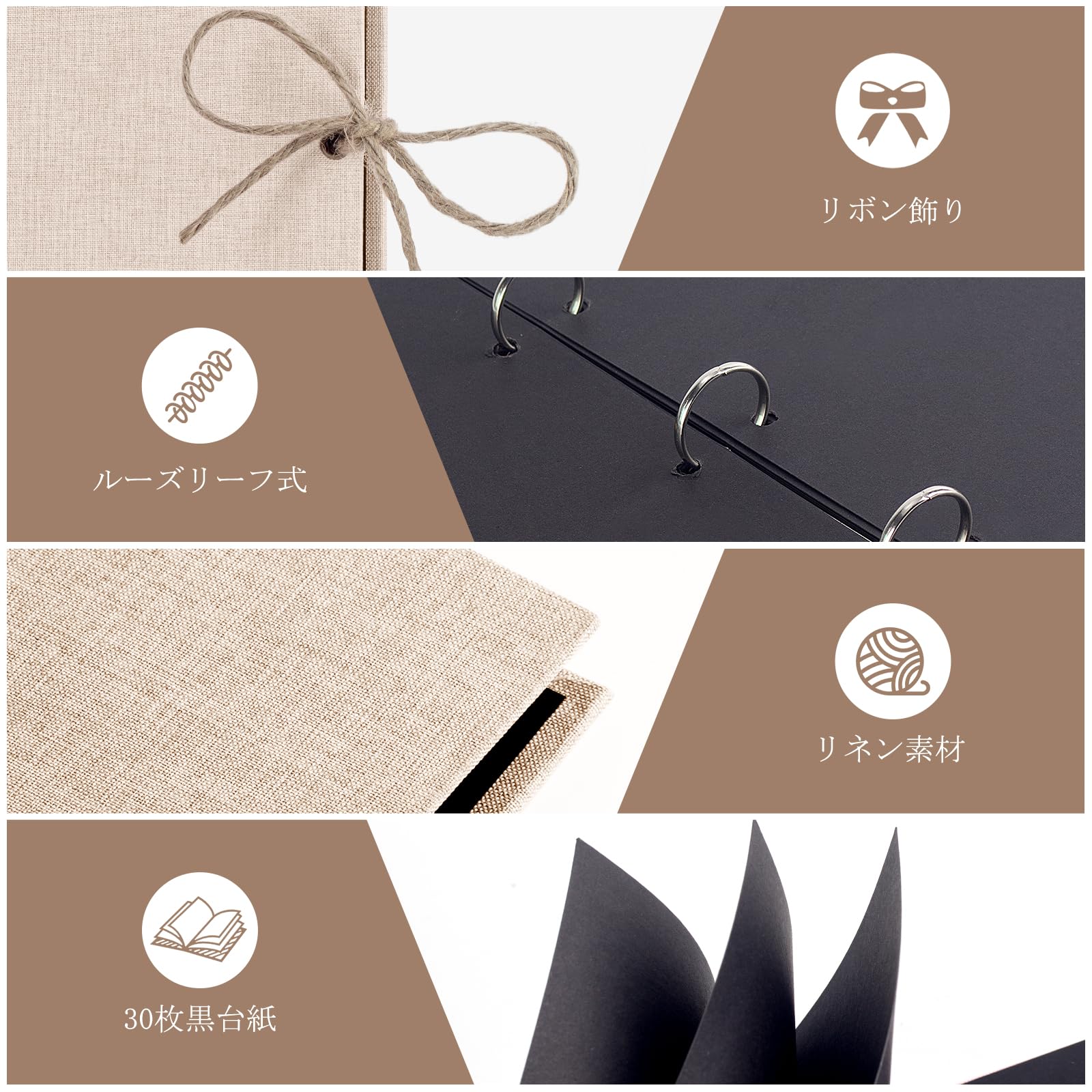 Amazon.co.jp: AIOR スクラップブック 手作り アルバム フォトアルバム