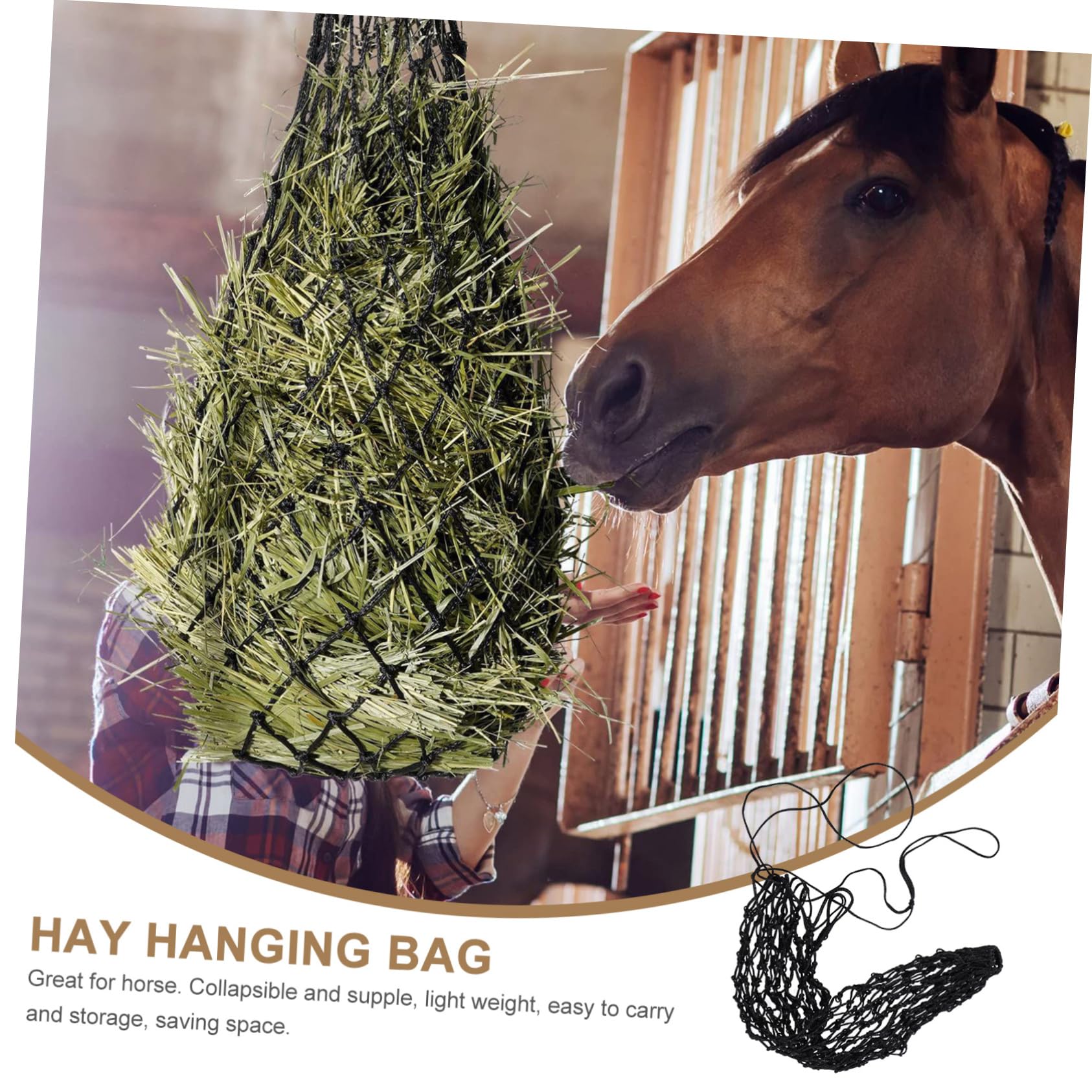 POPETPOP 5piezas Bolsa De Alimentación Para Caballos Comedero De Colgante Pouch De Heno Portátil Diseño De Malla Para Ventilación y Almacenamiento Resistente y De Limpiar