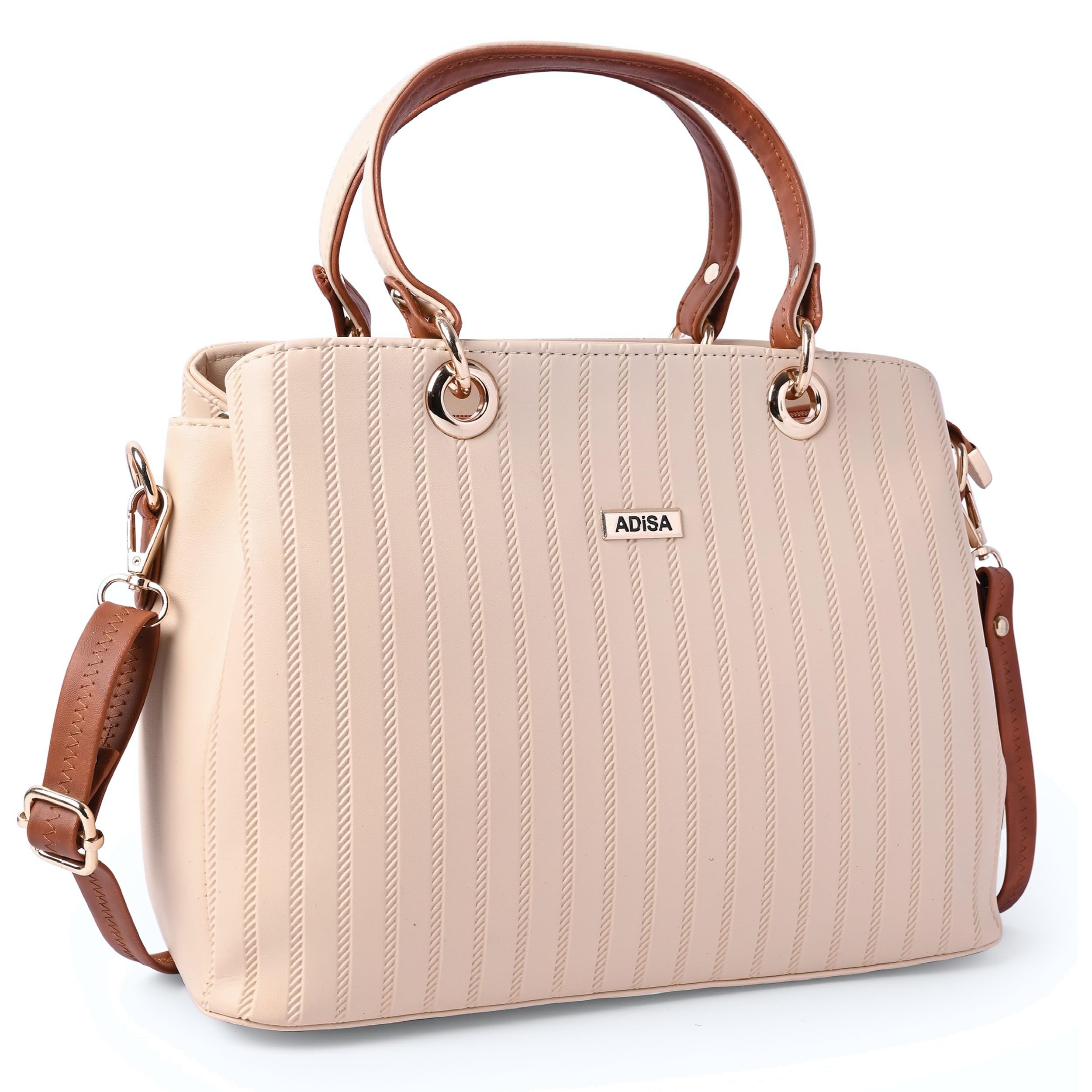 texture stripes handbag shoulder bag for women and girls with sling belt