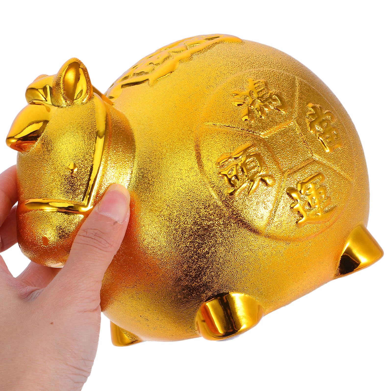 Gatuida Keramik Spardose Pferd Goldene Figur Sparbüchse Münzbehälter Dekorativ Chinesisches Neujahr Geschenk Elegante Tischdekoration Für Zuhause Und Büro