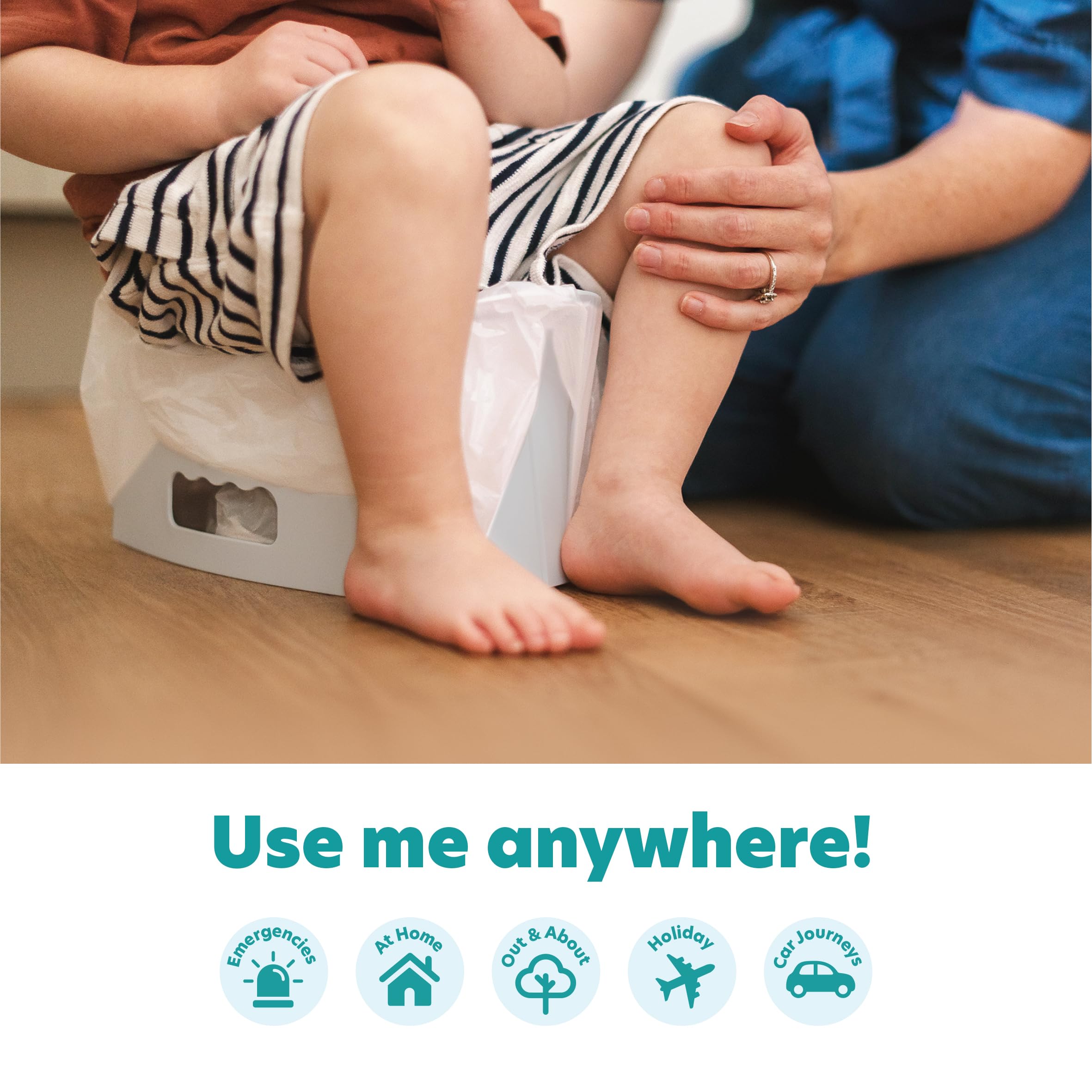 Potette® Fold ‘N’ Go Travel Potty - Compact Portable Potty for Toddlers & Kids, White - Image 4