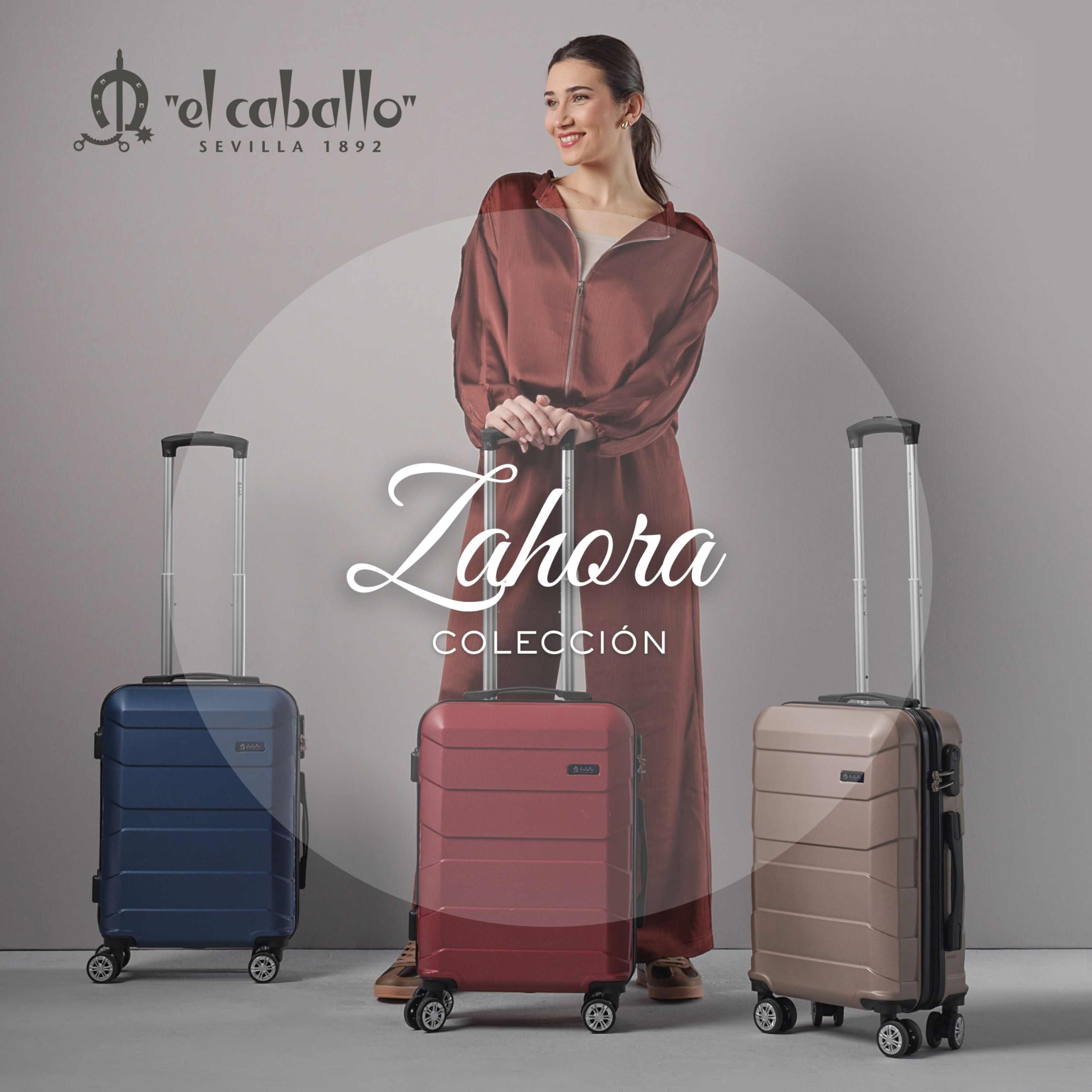 EL CABALLO - Maleta Cabina 55x40x20- Maletas de Viaje - Maletas de Viaje Cabina Apta para Ryannair- Trolley Equipaje para Avion Resistente con 4 Ruedas de 360º y candado numérico
