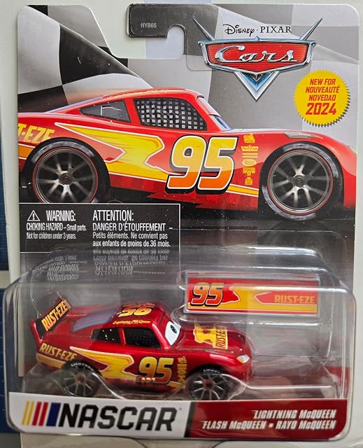Disney Cars NASCAR Lightning McQueen - Coche fundido a presión, nuevo para 2024