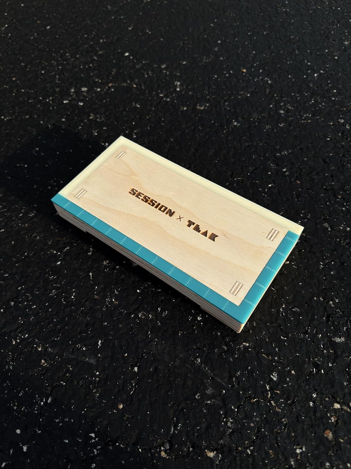 Teak Tuning x Session Fingerboard Manual Pad with Matte Acrylic Coping – 12.75" Long, 7.875" Wide, 6" Tall – Baltic Birch Wood Fingerboard Obstacle - Box for Manuals, Grinds & Slides