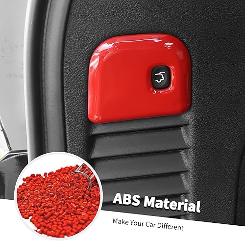 Miniatura 3 de Jimen Compatible con Jeep Grand Cherokee 2011-2020, cubierta de botón para interruptor de maletero (rojo)
