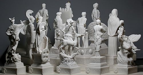 Miniatura 4 de Conjunto de 12 esculturas de estatua de alabastro de 12 dioses olímpicos griegos