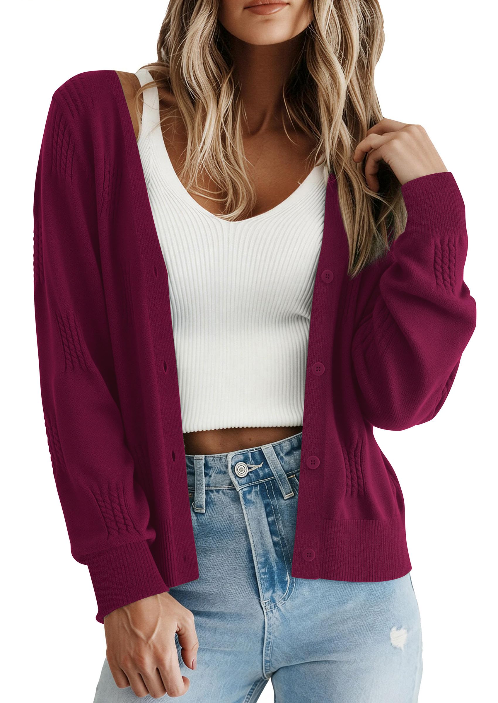 PRETTYGARDEN Cardigan Sweaters for Women Lightweight Knit Button Up V Neck Shrugs 2026 Trendy Winter Fall Fashion Clothing