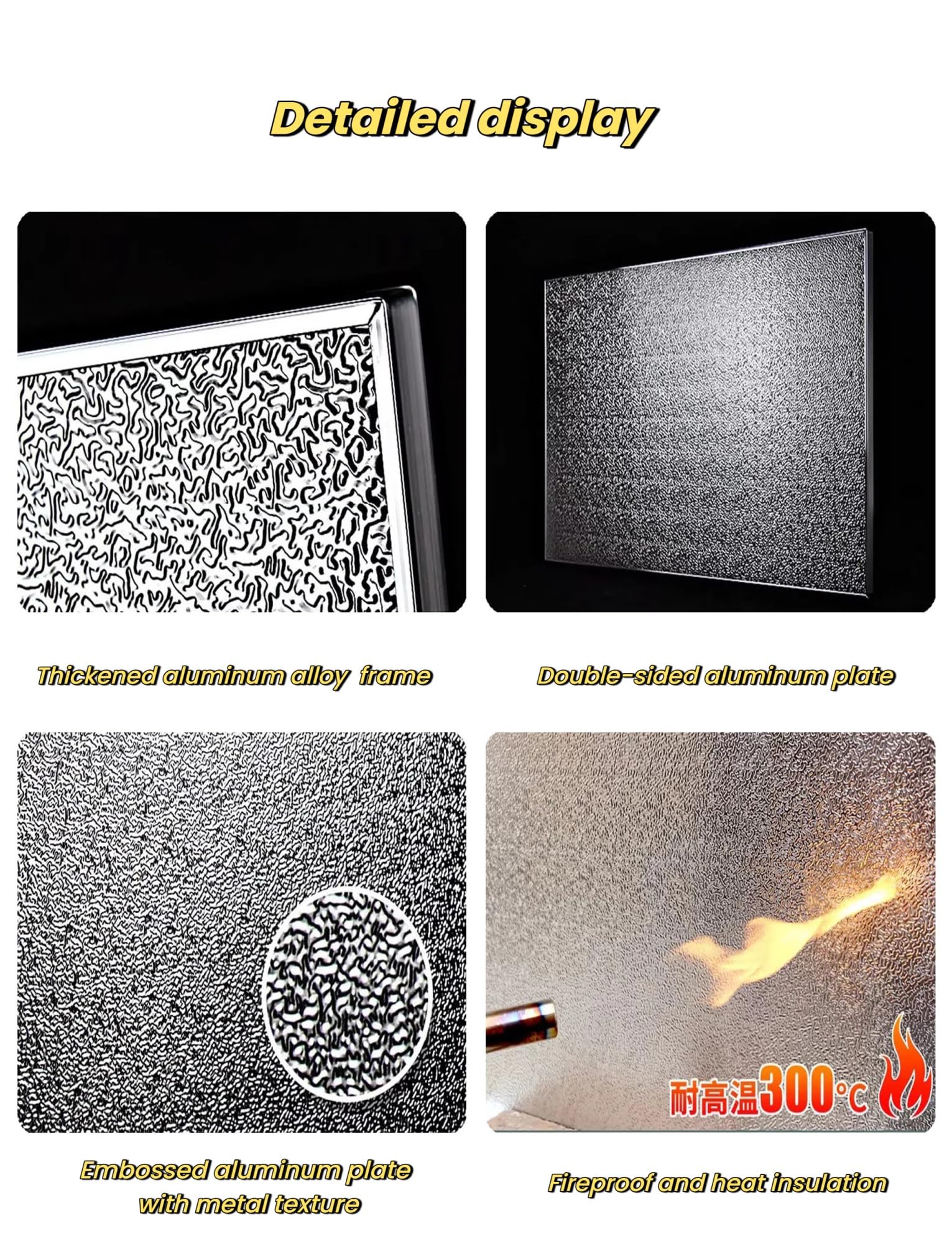 Panel de protección térmica, aluminio de 2 cm de grosor, tablero resistente al calor para horno, estufa o nevera, adhesivo, 30 x 60 cm, perfecto para protección contra el calor de la cocina