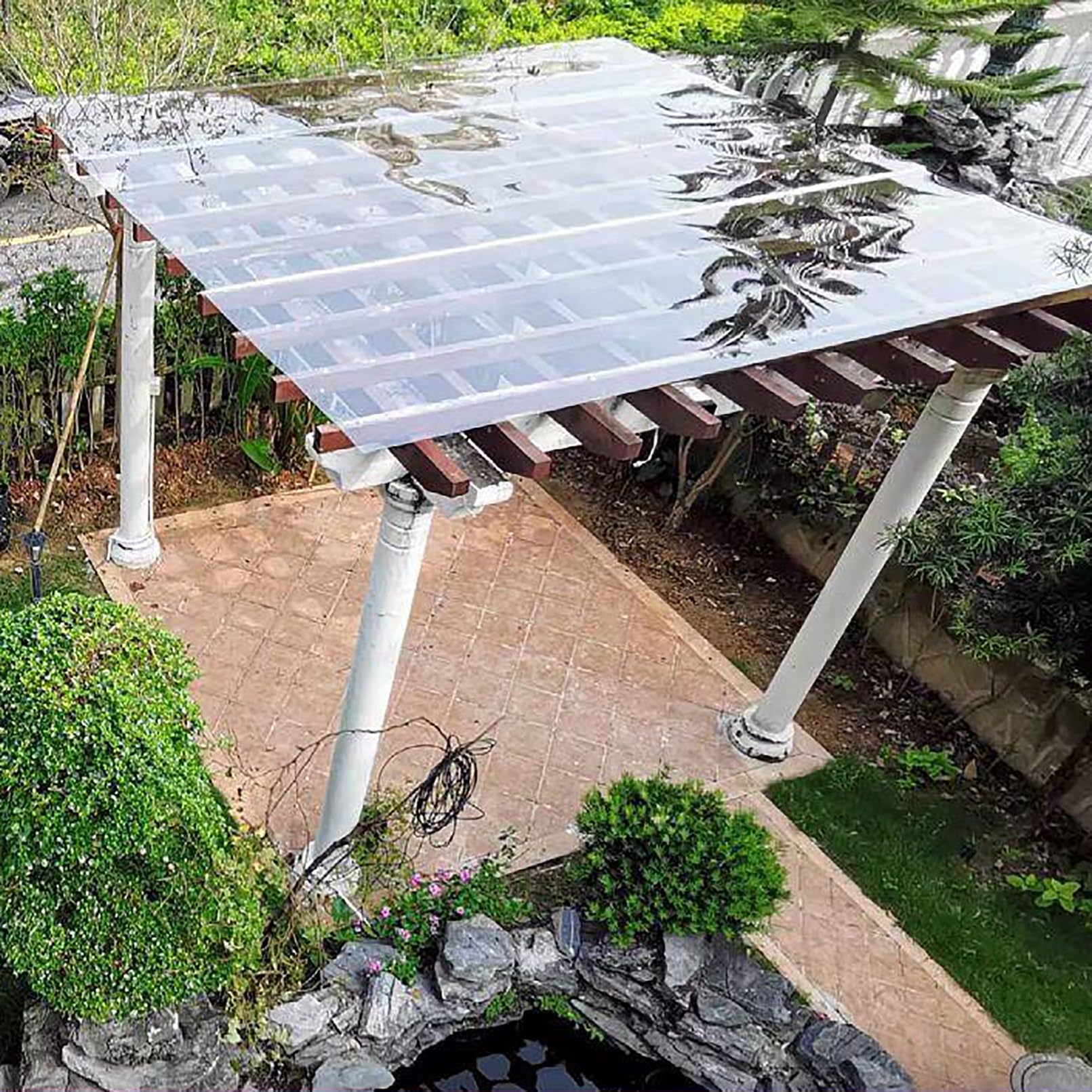 Placas De Policarbonato Para Techo, Láminas De Plástico Transparentes 1mm De Espesor, Hoja Acrílica, Planchas Para Techo Cobertizo Garaje Exterior, Protección Contra Sol Y Lluvia(1.82x6m/5.97x19.7ft)