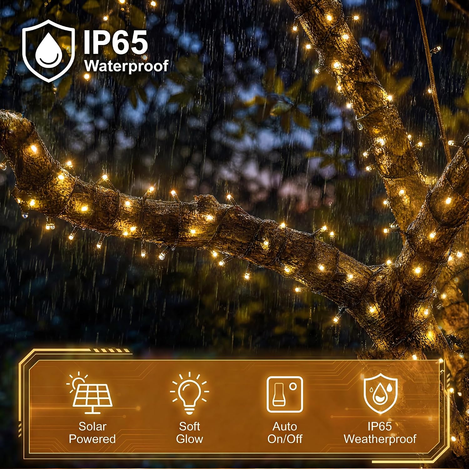 Solar String Lights 46FT 120LED Waterproof Outdoor Fairy Lights image 3